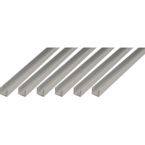 GAH-Alberts 498337 473839 - Profilo a U in alluminio anodizzato, 1000 x 16 x 13 mm, set da 6 (1/2)