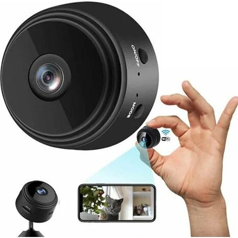 Mini caméra espion, caméra de sécurité 4K HD WiFi Caméra de surveillance à résolution réglable avec vision nocturne et (1/5)