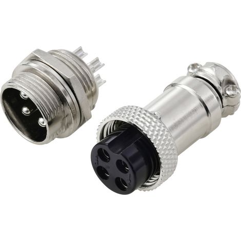 TRU COMPONENTS TC-13895640 Connecteur rond mâle, Contact femelle Nombre total de pôles: 4 Série (con