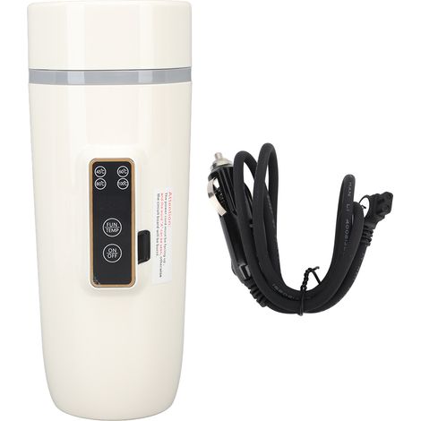 Bouilloire électrique de voyage 350ml avec affichage numérique, antidérapante, étanche, portable pour café en extérieur 24V 140W Blanc (1/5)