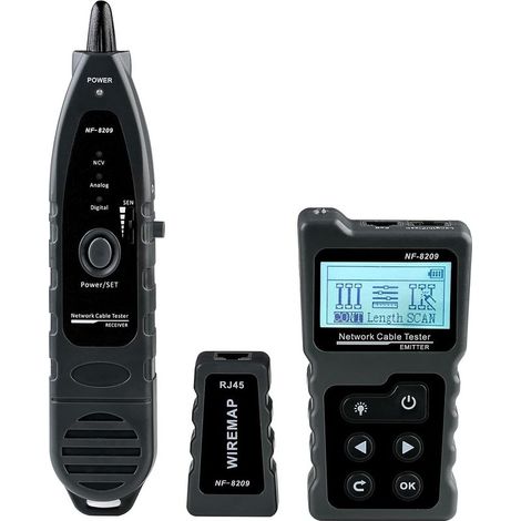 PoE Cable Locator Cable Tester, NF-8209 Multifunction Network Cable with Non-Contact LAN Cable Checker for Cat5 Cat6, Underground Telephone Locator (1/5)