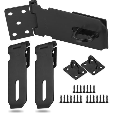 3 Pièces Moraillon de Cadenas avec Vis,Verrou de Porte Acier Inox,Moraillon Loquet pour Placard Tiroir Porte de Garage(Petite Taille) (1/5)