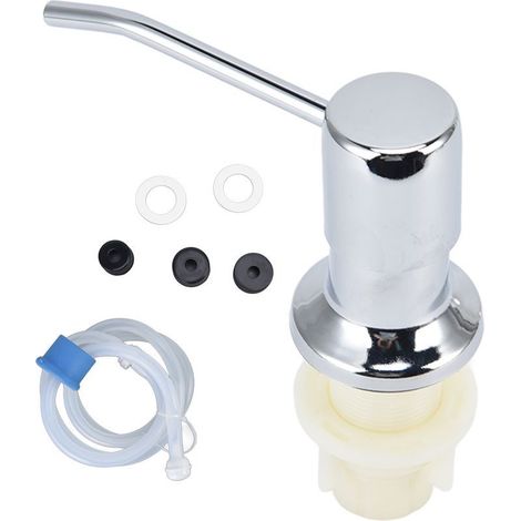 Distributeur de Savon pour Évier Kit avec Tube Silicone 47" Tête de Pompe Acier Inoxydable Chromé pour Cuisine Installation Facile (1/5)