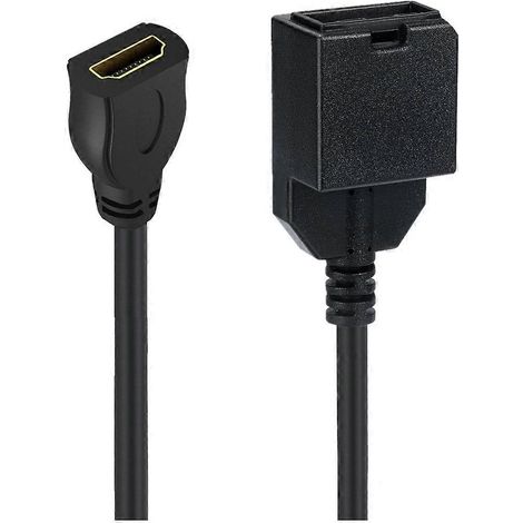 Câble audio et vidéo 4K HDMI 1,5 m compatible avec les prises HDMI 1,4 mm type E femelle vers type A femelle pour la transmission audio et vidéo en voiture (B) (1/5)