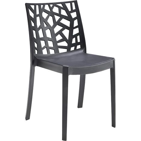 GLOUPIE Sedia Matrix In Polipropilene Nero, Dim. 55 x 47 x 82 Cm, Peso 4 Kg, Per Interno Ed Esterno, Made In Italy,Impilabili (1/5)