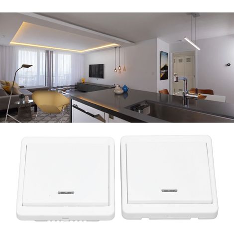 BERM Drahtloser Fernbedienungsschalter, intelligenter Controller, Doppelbedienfeld für Zuhause 170240V VBEM-RS1K-WR (1/5)