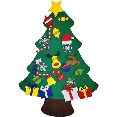 Sapin de Noël en feutrine pour enfants, sapin de Noël à suspendre au mur (1/5)