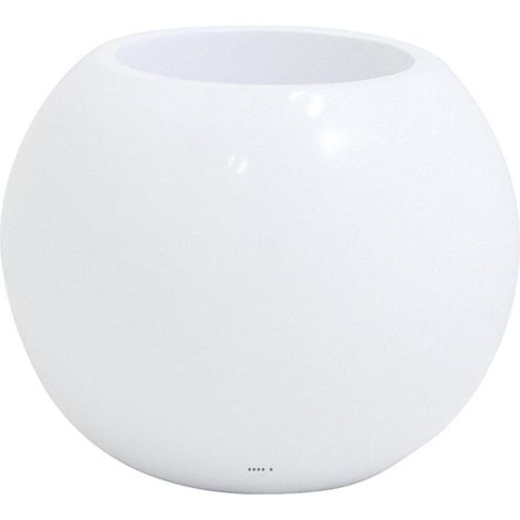 Bac résine fibre Cody Ext. Boule D 40 x H 32 cm Blanc - dimhaut: H 32 cm - couleur: Blanc neige