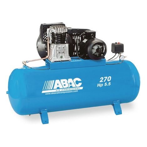 Abac - Compresseur à pistons bi-étagés 400 V Tri 270 L 41 m3/h 5.5 CV sans roues - B5900B/270 FT 5.5
