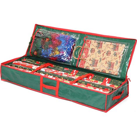 Kindfiber OÜ-Rangement Papier Cadeau, Sac de Rangement en Tissu pour Rouleau Papier Cadeau, 106 x 36 x 16 cm (Vert) (1/5)