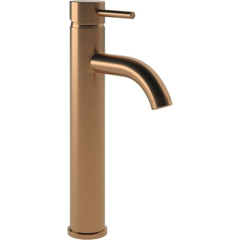 Signature Sail Mono Tall Basin Mixer Tap Single Handle - Brushed Bronze (1/2)