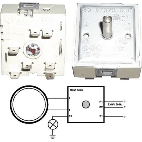 DOSEUR D ENERGIE GAUCHE 13A-230V pour TABLE DE CUISSON -...
