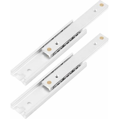 Coulisses de tiroir en alliage d'aluminium 2 pcs Rail télescopique 140mm Installation facile avec vis Glissière lisse pour armoires (1/4)