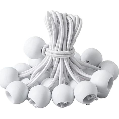 GDHZS- Bungee Cord, Corde à bungee élastique avec boules, 25 pièces, Blanc (1/5)