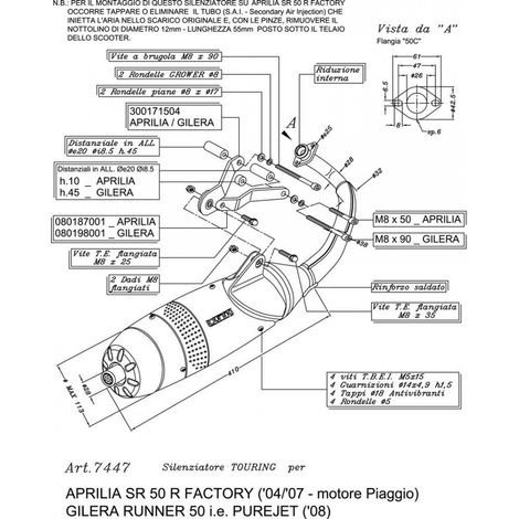 Pot d échappement Leovince pour Scooter Aprilia 50 SR Factory