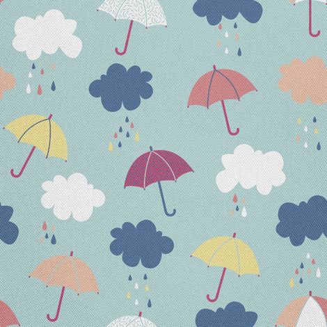 Outdoor dekostoffe oxford - Motiv Regenschirme und Regenwolken (1/5)