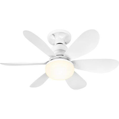 Deckenventilator mit Licht und Fernbedienung, Deckenventilatorlampe mit leisen Ventilatoren, E27, einstellbare Farben und Geschwindigkeiten, Timer, 6 Flügel für Schlafzimmer (50 cm) (1/5)