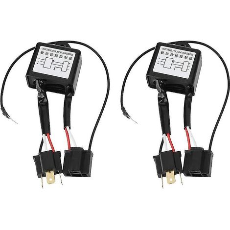 CREA Reverse Polarity Negative Switch Harness - Reverse 2pcs Led Converter Adapter For H4 (1/5)