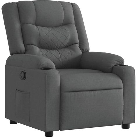 Sillón reclinable de tela gris oscuro vidaXL