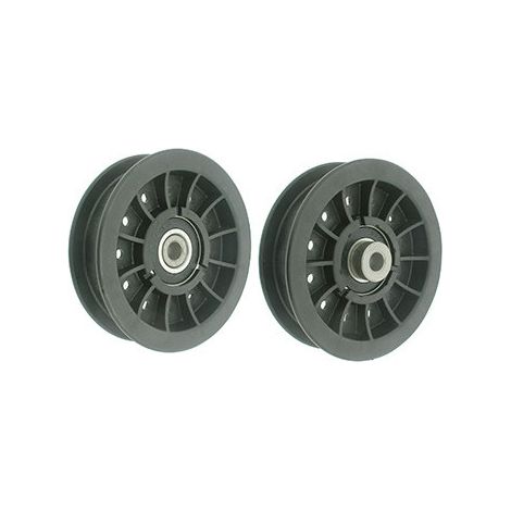 Polea de resina con ranura plana en rodamiento compatible con MTD para cortacésped de 46'' - H: 28,6 mm, ø: ext: 101,6 mm, ø int: 9,5 mm. Rem