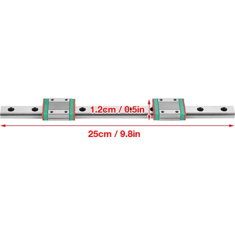 Eine 250 mm lange MGN12-Führungsschiene + zwei MGN12B-Gleiter (1/5)