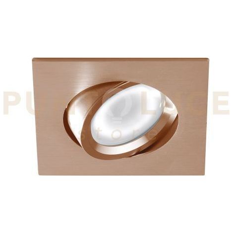 GFA054 FARETTO DA INCASSO IN ALLUMINIO ATTACCO GU10 RANE SPAZZOLATO QUADRATO 8,4X8,4CM