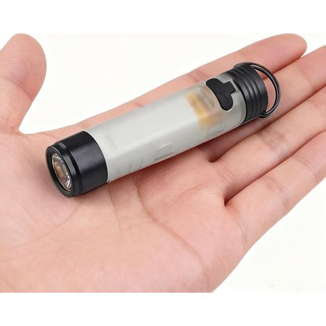 Mini lampe torche LED portable rechargeable avec crochet magnétique, idéale pour le camping, la randonnée et les voyages d'urgence (1, blanche) (1/4)