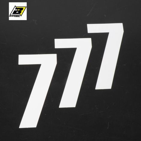aufkleber 3 rennrad sticker blackbird für motorrad nummer 7 weiß