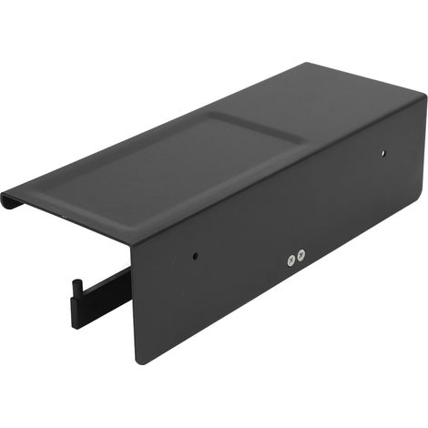 Wandmontierter Toilettenpapierhalter, 2-fach funktional, Hotelqualität, wasserdicht, mit Ablagefach, schwarz (1/5)