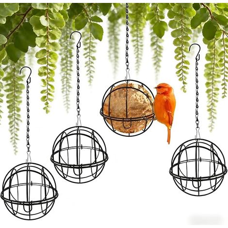 Mangeoires à Boules de Graisse pour Oiseaux, Suspendues Métal pour Jardin Extérieur, Petits Oiseaux (1/5)