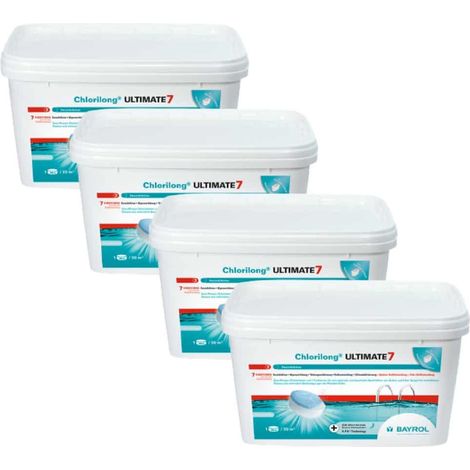 Pack Chlorilong Ultimate 7 Galet de chlore 4,8 kg Bayrol Quantité Pack de 4
