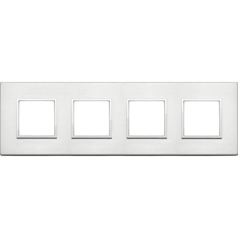 VIMAR - 21669.01 Placa 8M (2+2+2+2)int71 aluminio brillante
