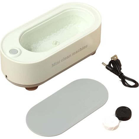 Nettoyeur à ultrasons portable rechargeable USB 45000Hz pour bijoux, lunettes, montres, bagues et lentilles - Machine de nettoyage ultrasonique compacte pour lunettes et accessoires (1/4)
