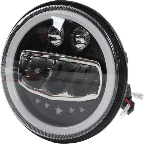 Projecteur LED Moto Rond 7 Pouces 6000K 12V Universel, Phare Avant Blanc pour Motos, Quads et Voitures (1/5)