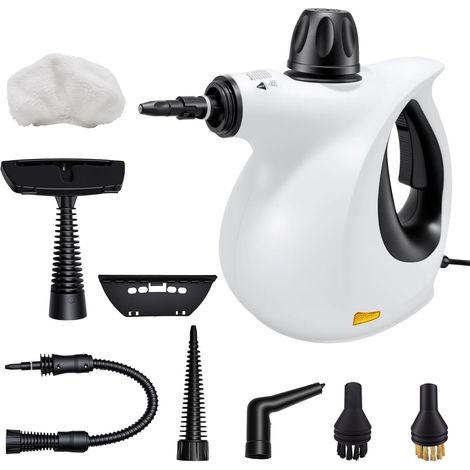 Nettoyeur Vapeur Portable 1050W, Nettoyant Vapeur Multifonction avec 9 Accessoires, Haute Pression Sans Produits Chimiques pour Cuisine, Salle de Bain, Sols, Tapis, Fenêtres et Canapés (1/5)