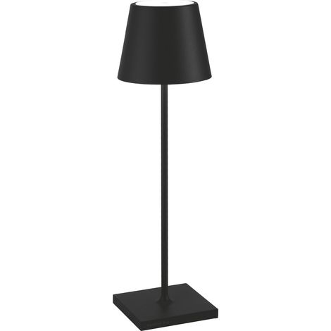 Zafferano Lampada a led da tavolo Poldina Pro Nera ricaricabile e dimmerabile con batteria fino a 12 ore. Da esterno IP65. (1/4)
