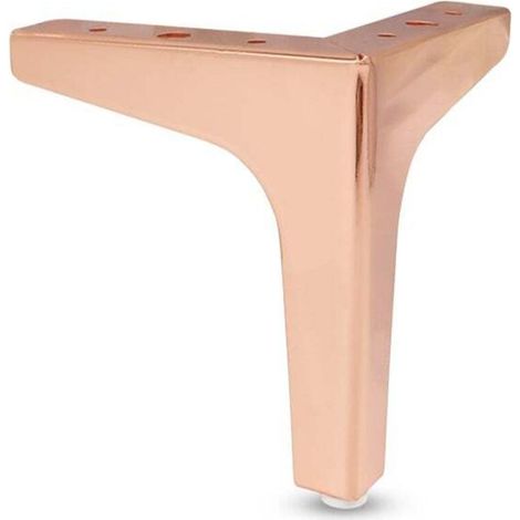 Lot de 4 pieds de canapé en métal de 10 cm, style contemporain (or rose) (1/4)