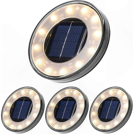 Solar-LED-Gartenleuchten – 4er-Set Außenleuchten für Wege und Rasenflächen, warmweiß, IP68 wasserdicht (1/5)