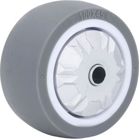 Roulette en caoutchouc TPR 4 pouces renforcée anti-usure silencieuse roue à pneu rechange pour diables chariots brouettes (1/5)