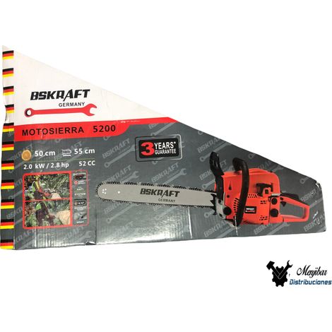 POTENTE MOTOSIERRA PROFESIONAL DE 52CC CON 2,8 HP Y GRAN ESPADÍN DE 55CM