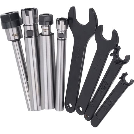 Jeu de porte-outils CNC ER pour fraiseuse, tige droite rallongée C12/C20, mandrin de serrage, lot complet (1/5)
