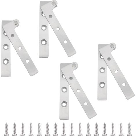 Set di 4 cerniere pivottanti, girevoli a 360 gradi, in acciaio inox, per ante di mobili e finestre.