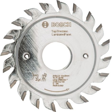 Bosch Hoja de Incisor Top Precision Best for Laminated Panel, 80 x 20 x 2,8 - 3,6 mm -2608642126 (1/3)