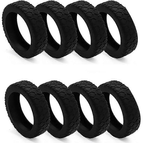 Lot de 8 housses de roues de valise, en silicone noir, compatibles avec la plupart des valises à 8 roues multidirectionnelles. (1/5)