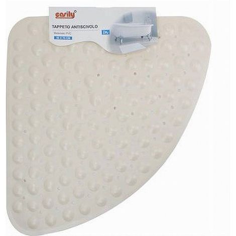 Cleafe - Tappeto Pvc Antiscivolo Triangolare Beige Per Vasca Bagno Doccia 50x70 Cm 79735 - (1/2)