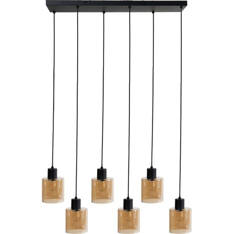 Hängeleuchte 6-flammig KITARE Glas Beige