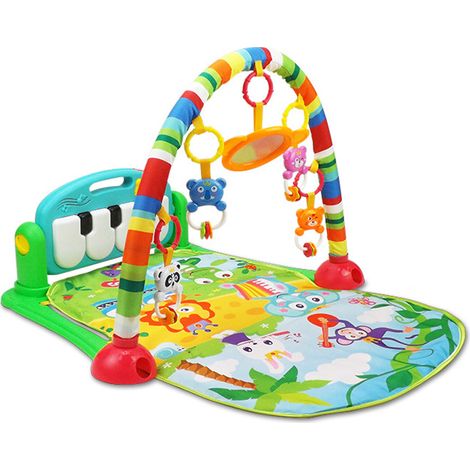 Baby Playmat Kick and Play Piano Gym with Music LED Lights Hanging Toys Mirror Musical Activity Center Baby Tummy Time Play Mat for Newborn Toddlers (1/3)