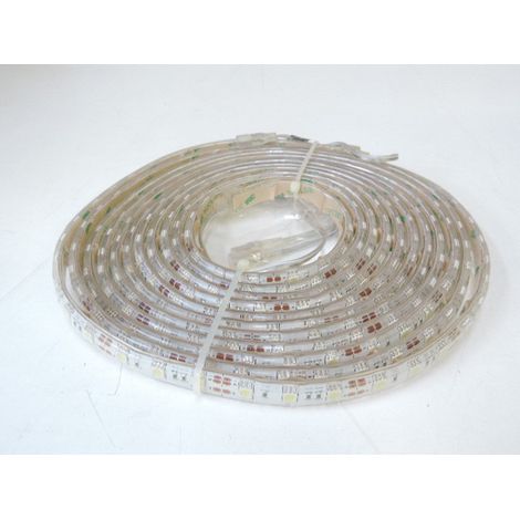 Ruban bandeau LED étanche 7.2W froid 6000K 490lm longueur 5m SMD5050 alim 12V DC (non incl) 30leds/m exterieur IP65 (1/3)