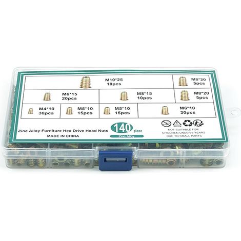 de 140 inserts filetés écrou trapézoïdal pour meubles en (1/5)