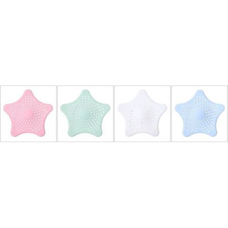 Filtres Étoile en Silicone pour Douche et Évier – Pare-Cheveux pour Baignoire et Filtres d’Égout de Cuisine – Lot de 4